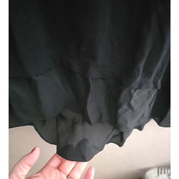 Soft Surroundings Black Willa Crew Neck Short Sleeve Tunic Top Womans Sz Medium - Picture 3 of 5